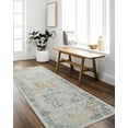 thumbnail image 3 of BoutiqueRugs Neta Traditional Area Rug - Machine Washable - Beige, Light Blue, Sage Green - 6'7" Round, 3 of 4