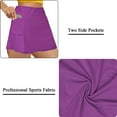 thumbnail image 5 of Women's Plus Size Mid-Waist Athletic Short Skirts with Side Pocket, Athletic Bottoms 2 in 1 Liner Breathable Quick Dry, 5 of 7