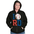 thumbnail image 3 of Béisbol Republica Dominicana Ball Unisex Fleece Graphic Zip Up Hoodie Brisco Brands 4X, 3 of 5