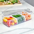 thumbnail image 5 of iDesign, Large Plastic Clear Divided Bin Storage Container, White, 5 of 5