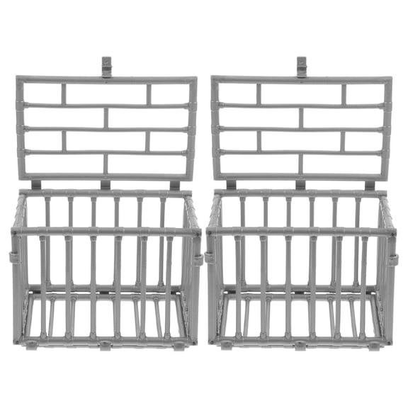 Soimiss Small Animal Cages ABS 2Pcs Black Rectangular for Pet Owners and DIY Crafts