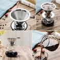 thumbnail image 3 of Permanent Paperless Stainless Steel Coffee Filter with Cleaning Brush Tube, Reusable Cone Coffee Dripper with Double Stainless Steel Mesh and Silicone Handle for 1-4 Cups, 3 of 5