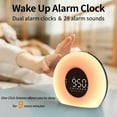 thumbnail image 2 of Wake Up Light Sunrise Alarm Clock with Sunrise Sunset Simulation 23 Nature Sleep Sounds 13 Colors Night Light Dual Alarms Snooze Function Sleep Aid for Heavy Sleepers Kids Adults (Black), 2 of 4