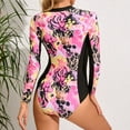 thumbnail image 3 of Hvot&aat Women's Printed One Piece Swimsuits Long Sleeve Zipper up Slim Fit Bathing Suit Summer Beach Surfing Swimwear, 3 of 3