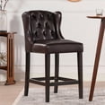 thumbnail image 4 of Richmond 26" Tufted Counter Height Bar Stool Vintage Brown Faux Leather, 4 of 20