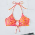 thumbnail image 2 of ZQGJB Women Leopard Bikini Top Only - Supportive Swimsuit Top Adjustable Strap Large Bust Bathing Suit Top 2025 Cut Out Twist Swim Top(Orange,S), 2 of 4