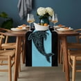 thumbnail image 2 of Dolphin Black Table Runner - 72 Inch Long, Kitchen Dining Table Runner Dresser Scarves, Nautical Mandalas Blue Boho Abstract Farmhouse Decor for Coffee Tables Wedding Party Banquet, 2 of 8