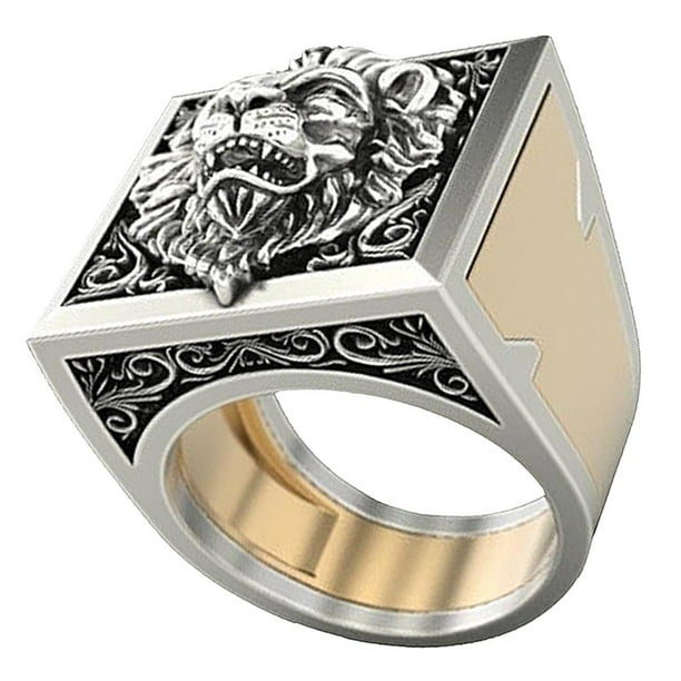 Anillo pa hombre ataud bicolor recuerdo anillos 13 Sunnimix anillo de los hombres de acero inoxidable Walmart en linea