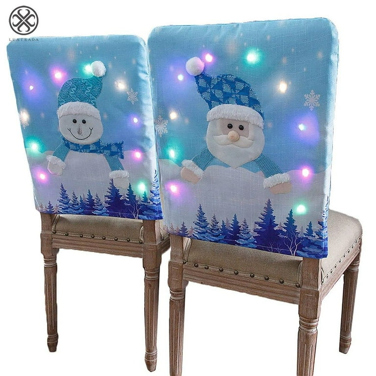 Blue christmas 2024 chair covers