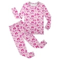 thumbnail image 2 of Pyjamas pour Enfants Printemps Col Rond Manches Longues avec Pantalon Ensemble de Pyjamas 2 Pcs Vêtements de Maison Rose 8 Ans-9 Ans, 2 of 5