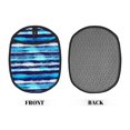 thumbnail image 2 of Pofeuu Ice Blue Stripes Print Silicone Pot Mat Mitten With Hanging Loop Heat Resistant Oven Mitts Non-Slip Bbq Baking Smoking Potholders, 2 of 7