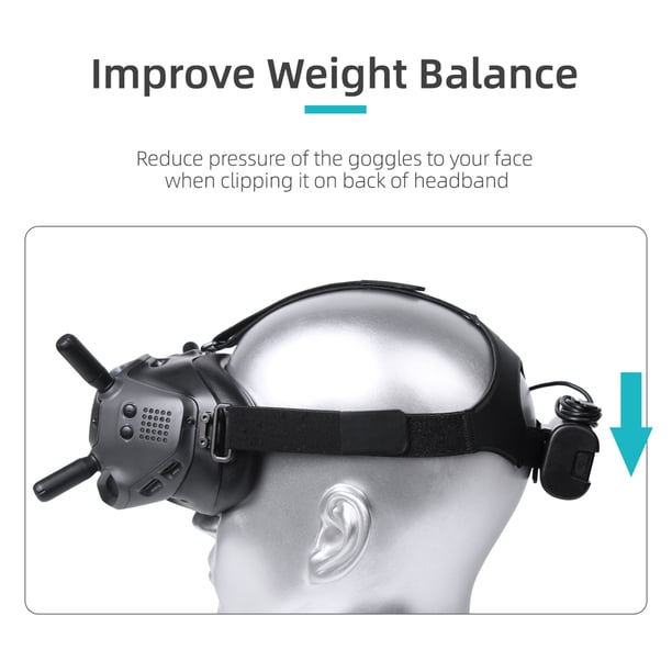 Pinza Trasera Estuche de almacenamiento con batería para DJI FPV Goggles V2 Headband Hebilla Shell