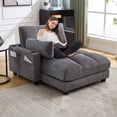 thumbnail image 6 of Sleeper Sofa Couch Bed, Oversized Chaise Lounge Chair Cozy Cloud Couch (Gray), 6 of 11