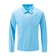 thumbnail image 3 of Blusa y camisa de manga larga con cuello vuelto para hombre, camisa deportiva de color liso con solapa y cremallera, blusa de manga larga con solapa para hombre, 3 of 8