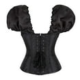 thumbnail image 2 of Tuosodrolic Steampunk Corset for Womens Puff Sleeve Corset Tops Renaissance Bustier Tops Overbust Boned Corsets Gothic Bodice Camis, Back Lace Up Corsets for Women Overbust Body Shaper, 2 of 6