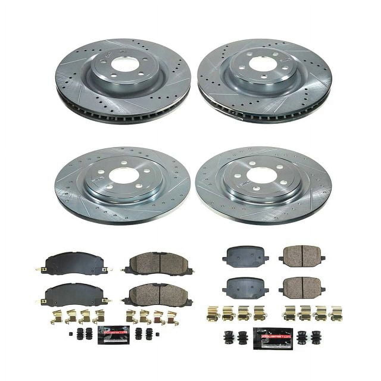 PowerStop Front and Rear Z23 Evolution Sport Carbon-Fiber Ceramic Brake Pad and Drilled & Slotted Rotor Kit Fits: FORD Select Models K8693