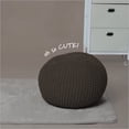 thumbnail image 2 of Urban Shop Pouf Rond en Tricot - Coton Tissé à la Main, Marron, 2 of 2