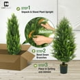 thumbnail image 4 of CAPHAUS 3 FT, 36 Inch Artificial Cedar Tree set of 2, Natural Faux Plants for Outside Planter, UV Resistant, Fake Boxwood Topiary w/ Dried Moss, Artificial Tree Indoor, Outdoor Patio Decor, 4 of 9