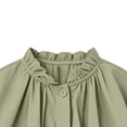 thumbnail image 5 of Girls Ruffled Collar Light Windbreaker Puff Long Sleeve Button Casual Jacket with Lace Trim Toddler Coats for Girls Outerwear, 5 of 9