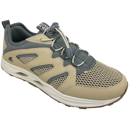 

Rugged Shark Men s Casual Shoe Water-Friendly CAPTIVA 35 Bungee Lace-up Slip-on Drainage Shoe Men s Size 8 Taupe
