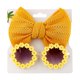thumbnail image 1 of Gafas de sol con forma de flor para bebé, gafas de sol coloridas y diademas con lazo para bebé, bonito accesorio para fotografía al aire libre para niños pequeños, 1 of 5