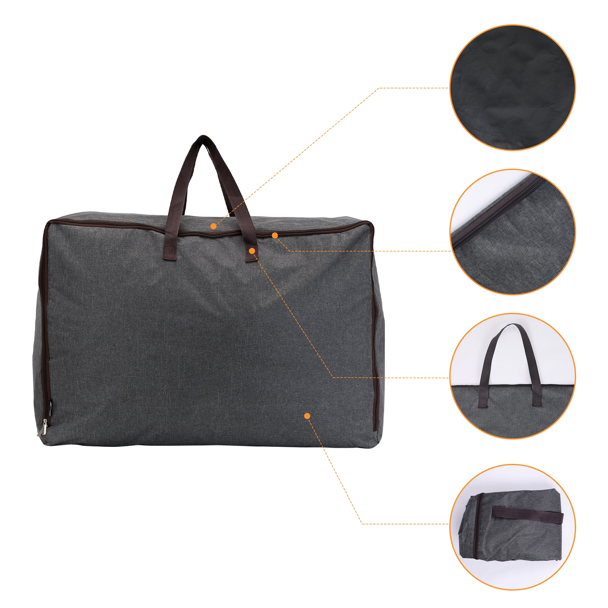 Unique Bargains 1 Pack Clothes Storage Bags Moving Bags Dark Gray 20*14*8in