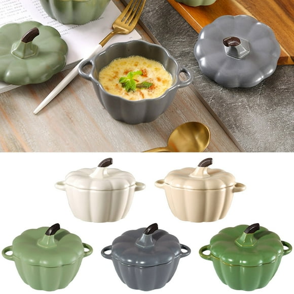 Halloween Decorations Big Sale! Oven Pumpkin Bowls Ceramic Pumpkin Pots for Cooking Pumpkin Dutch Oven Pot with Lid Mini Pumpkin Soup Bowls for Home Thanksgiving Halloween Party, Clearance!