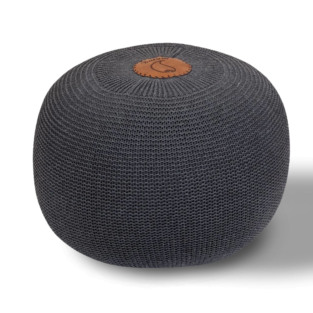 AZK Round Dori Pouf Ottoman,Hand Knit Modern Floor Pouf Round Footstool