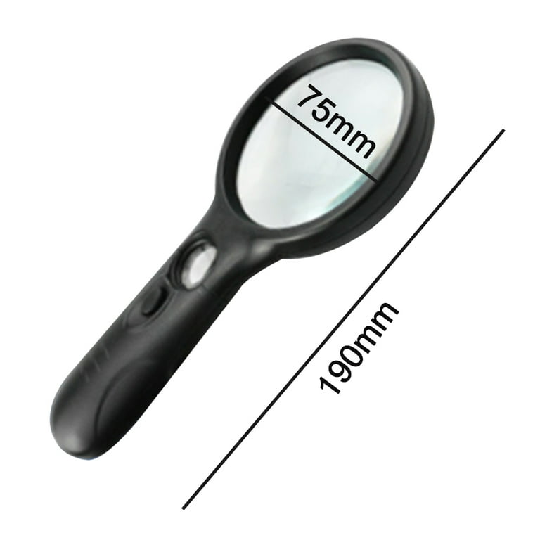 Large Magnifying Glass with Light, 10X 25X 45X Handheld Illuminated  Magnifier with 3 Light Modes, 12 LED Lights, Storage Bag, Clean Cloth for  Seniors Reading Coins Inspection $29.99, FREE FOR  USA