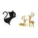 thumbnail image 5 of Reloj de pared de gato acrílico y figuras de ciervo de resina, esculturas decorativas modernas de dibujos animados para sala de estar interior., 5 of 8