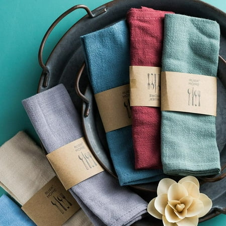 

Plain Cotton Linen Dinner Napkins Tea Cloth Home Hotel Restaurant Placemat