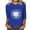 Dark Blue, variant on Xihbxyly Womens Tops Casual Women's Fashion Printed T-shirt 3/4 Sleeves Blouse Round Neck Casual Tops