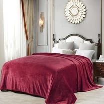 Home Soft Things Solid Flannel Fleece Blanket, Luxury Soft Cozy Fluffy Blanket - Red - Twin (60" x 90")
