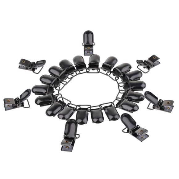 Milaget 25x Jarretelles de Jambe pour Femmes Bas Cuisses Bretelles Ceinture Clips Métalliques - Noir