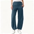 thumbnail image 2 of Otvok Ladies Lightweight Outdoor Bottoms, Stretch Waist Pocket Wide Leg Walking Pants for Everyday Wear, 2 of 7