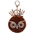 thumbnail image 5 of Tnobhg Keychain Pendant Cartoon Owl Shape Big Eyes Shiny Sequin Antler Decor Soft Plush Shoulder Bag Schoolbag Decoration Pendant, 5 of 8