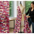 thumbnail image 5 of Soimoi Cotton Cambric Fabric Grapes,Wine Glass & Bottle Print Fabric by the Yard 56 Inch Wide, 5 of 7