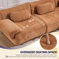 thumbnail image 5 of Muumblus Modular Sectional Sofa with Movable Ottoman, Oversized L-Shaped Cloud Sofa with Chaise, Boneless Deep Seat Living Room Couch, Orange Chenille, 5 of 12