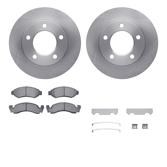 Dynamic Friction Company Front Brake Rotors with Heavy Duty Brake Pads includes Hardware 6212-42132