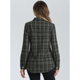 thumbnail image 3 of DARING DIVA Women's Plaid Tweed Jackets Collared Lightweight Shackets XS Black, 3 of 6