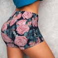 thumbnail image 4 of Rateoe Rose Flowers Printed Power Workout Shorts for Women Tummy Control Squat Proof Ribbed Thick Seamless Scrunch Active Short-X-Large, 4 of 8