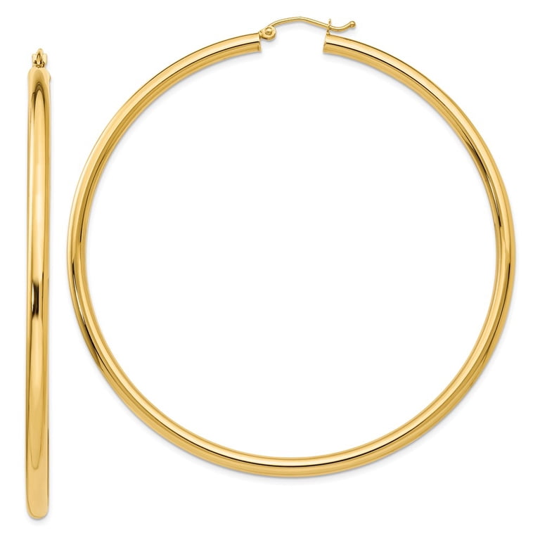 14K Yellow Gold Tubing Hoop Earrings Magpie Jewellery
