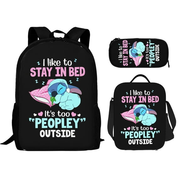 Stitch Backpack Set, Backpack with Lunch Box and Pencil Case 3pcs Set