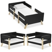 Dream on Me Osko Convertible Toddler Bed, Made with Sustainable New Zealand Pinewood, Black