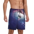 thumbnail image 2 of Balery Planets Stars And Galaxies Pantalones cortos de pijama de punto de algodón para hombre con cinturilla y bolsillos-Medium, 2 of 6