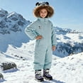 thumbnail image 2 of KAUOD Boys Girls One Piece Snowsuits Jumpsuits Hooded Insulated Snowboard Ski Suits Onesie Kids Winter Thick Bib Overall, 2 of 5