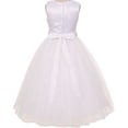 thumbnail image 2 of Girl Dress - Elegant V Neck Rhinestone Belt Little Girl Flower Girls Dresses Ivory White (Size 2-14), 2 of 2