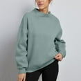 thumbnail image 6 of IROINNID Women's Turtleneck Sweatshirt Casual Loose Solid Pullover Base Sweatshirt Tops,Green, 6 of 9