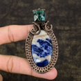 thumbnail image 2 of Sodalite Gemstone Handmade Copper Wire Wrap Gift Jewelry Pendant 3.27", 2 of 3