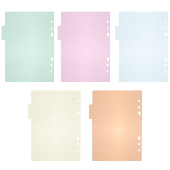 Eease 10pcs A5 Binder Dividers Tabs Binder Tabs Planner Divider for Round Ring Binder Sheet Protector for Office School Colorful
